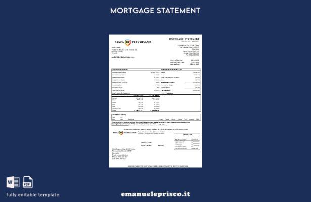 estratto conto ipotecario Romania Banca Transilvania in stile verificato nel mod